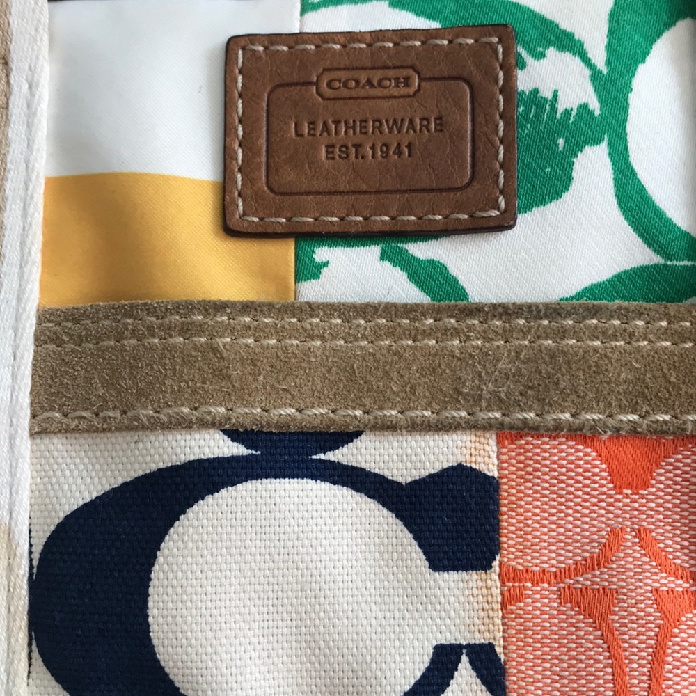 Coach Hampton Weekend Patchwork Bag Vibrant Color! - image 2